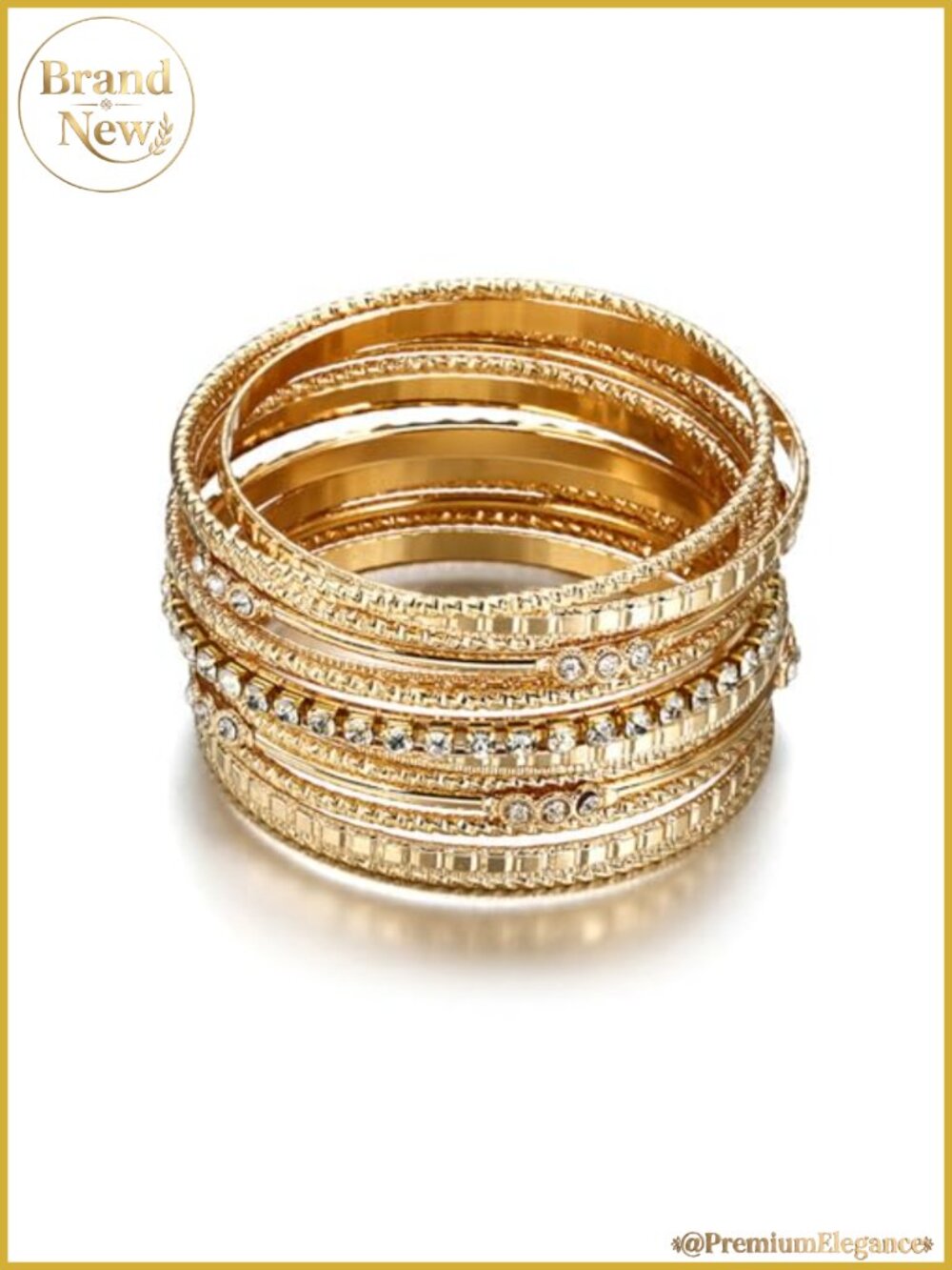 Bangle Bracelet Set for Women Stackable Chunky Multi Gold Plated Punk Indian